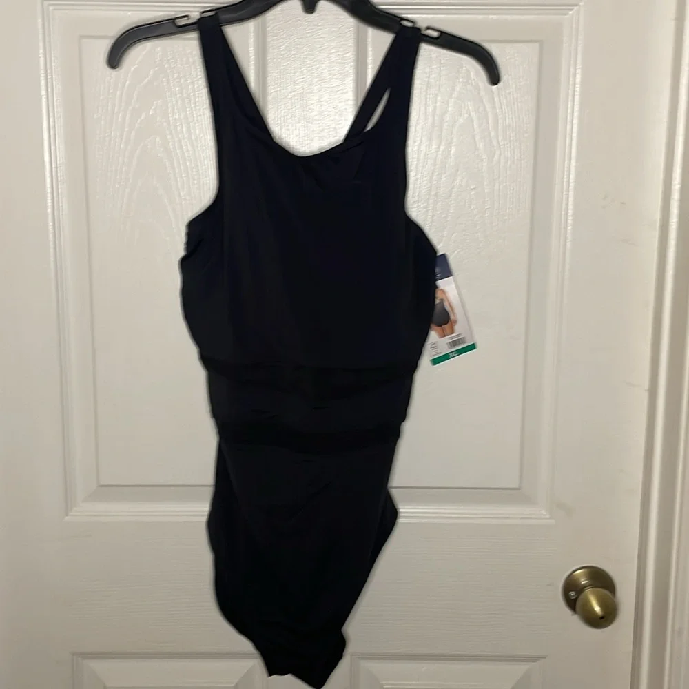 Lands' End Black One Piece Swimsuit with Racerback - Picture 3 of 5